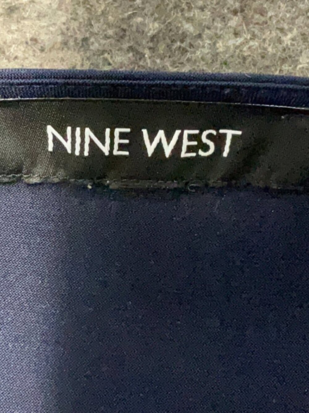 Nine West Sleeveless Cutout Twist-Front Top In Dark Navy Blue - Size Large - Picture 6 of 7